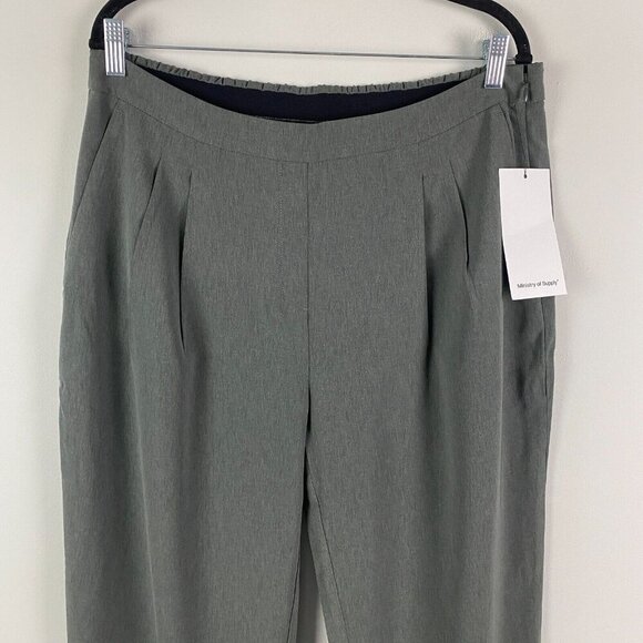 Ministry of Supply Swift Drape Pant Womens 12 Gray Side Zip Ankle Stretch - Picture 2 of 11